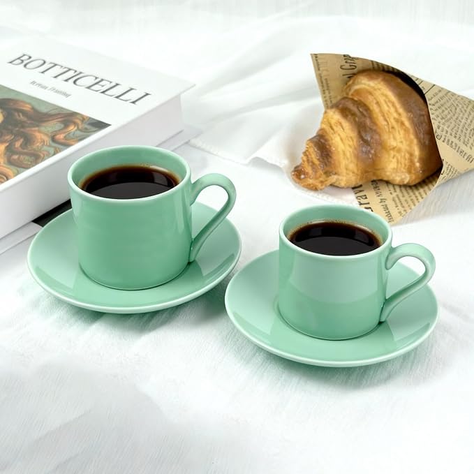 3.5OZ Porcelain Espresso Cups Set of 2 by Unknown