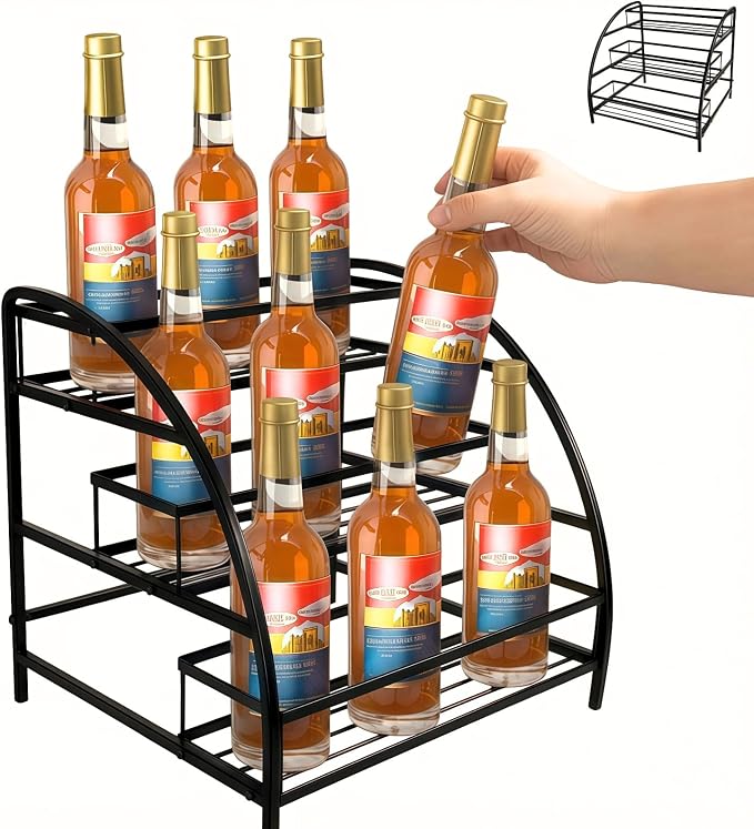 Cididu Coffee Syrup Organizer Rack, 9-12 Bottles Syrup Stand Holder by Cididu