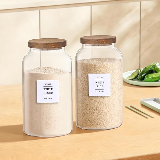 2 Pack Large Glass Storage Jars - Image 5