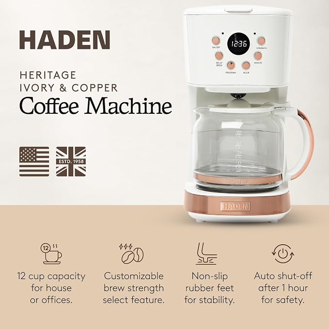 HADEN Coffee Machine, 12 Cup Programmable Drip Coffee Maker - Image 2