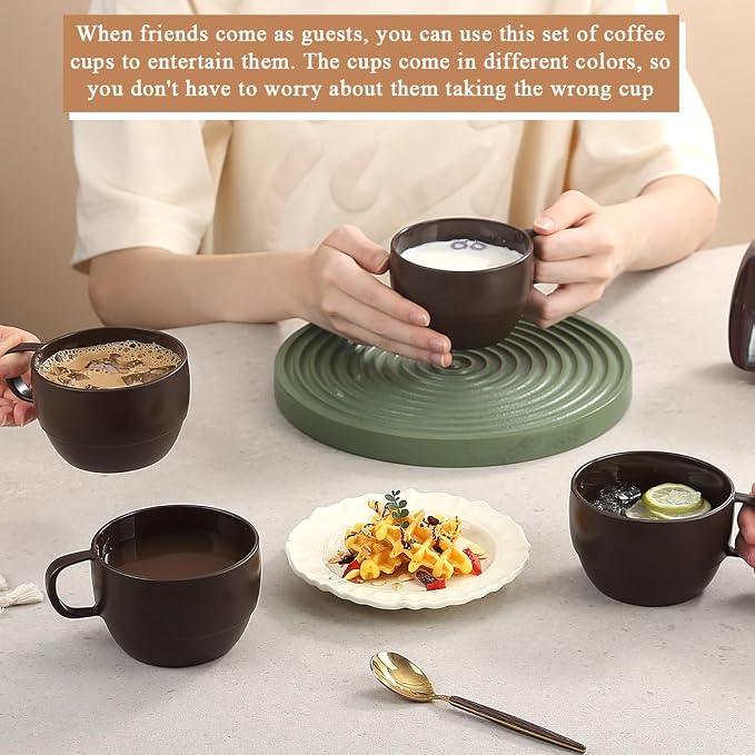 Coffee Mugs Set of 6, Coffee Cups 12oz, Durable Light Weight Plastic Mugs - Image 5