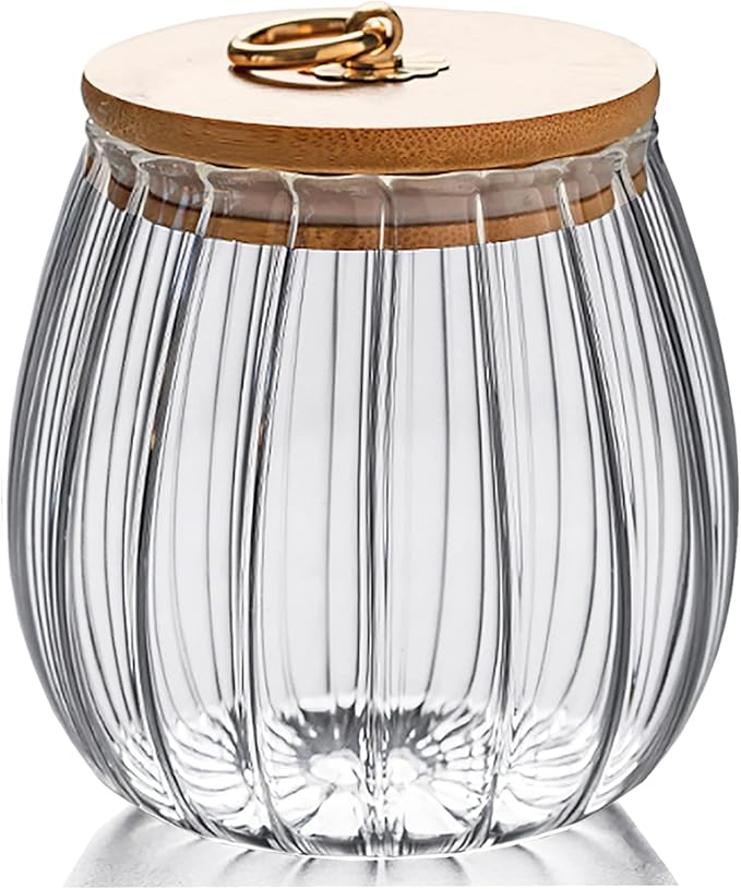 FANTESTICRYAN Glass Coffee Nuts Canister Airtight Storage Jar Petal Decorative by FANTESTICRYAN