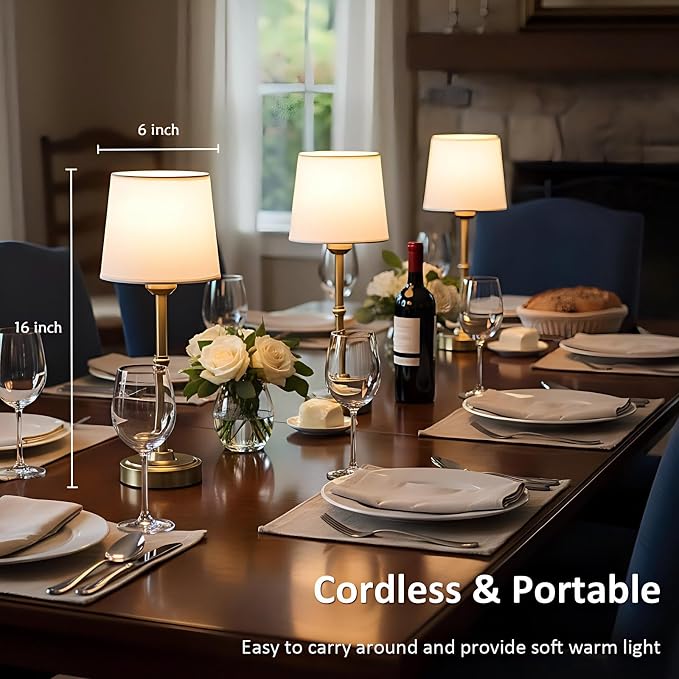 FenFud Cordless Table Lamp, 6000mAh Rechargeable Dimmable, stepless touch - Image 7