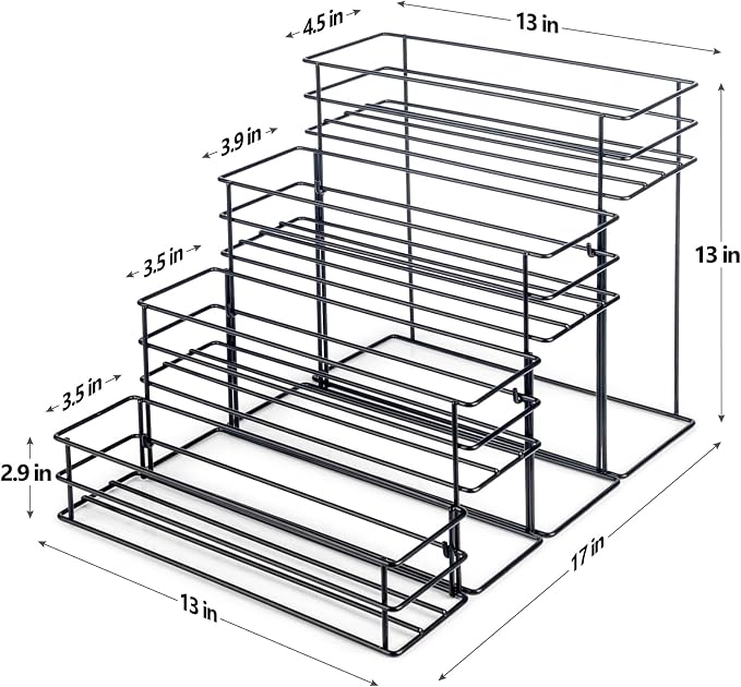 kimilus 16 Bottle Capacity Coffee Syrup Organizer 4 Tier Coffee Syrup Stand - Image 2