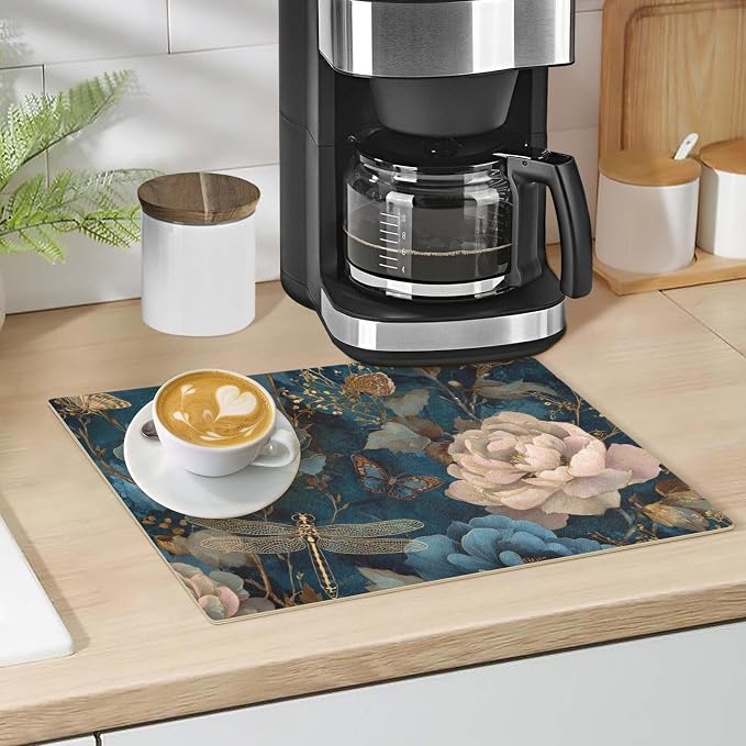 Coffee Mat Coffee Bar Station Maker Machine Pot Table Spill Mat Leather - Image 5