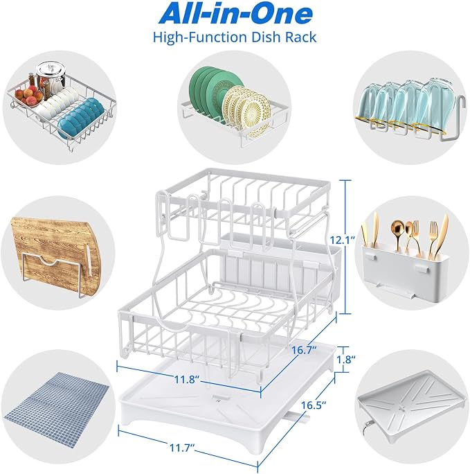 Godboat 2-Tier Dish Drying Rack - Image 8