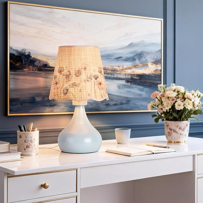 Ziqqeelam Blue Small Bedside Cute Table Lamp - Image 6