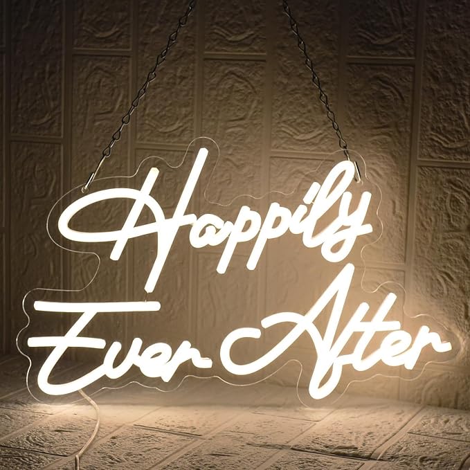 Happily Ever After Neon Sign for Wall Decor, Wedding Neon Lights Sign Dimmable - Image 5
