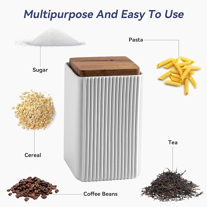 Ceramic Storage Jars Modern Elegant Highly Polished Airtight Storage Canisters - Image 2