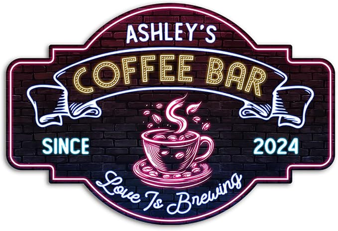 THUYPT Personalized Coffee Sign, Coffee Wooden Sign Plaque Wall Hanging Coffee by Thuypt