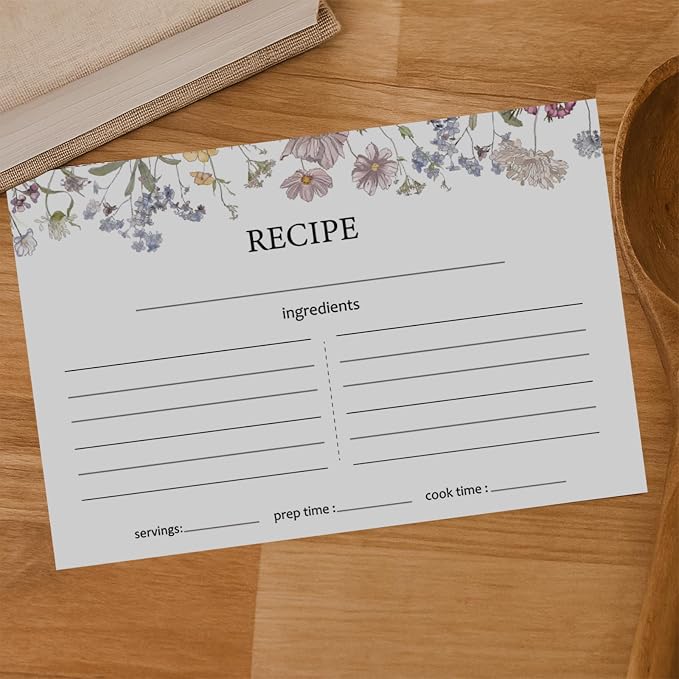 50 Pieces 4x6 Recipe Cards for Wildflower Bridal Shower Weeding Christmas - Image 5