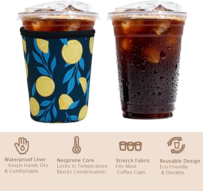 Reusable Insulated Sleeve for Iced Coffee Cup, Beverage Holder for Iced Coffee - Image 6