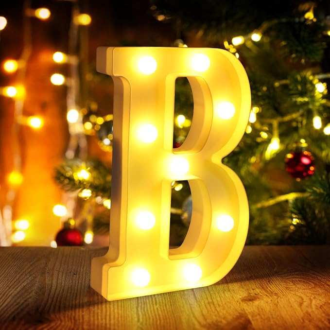 Light Up Letters B, LED Sign Marquee Letters 26 Alphabet by funsky