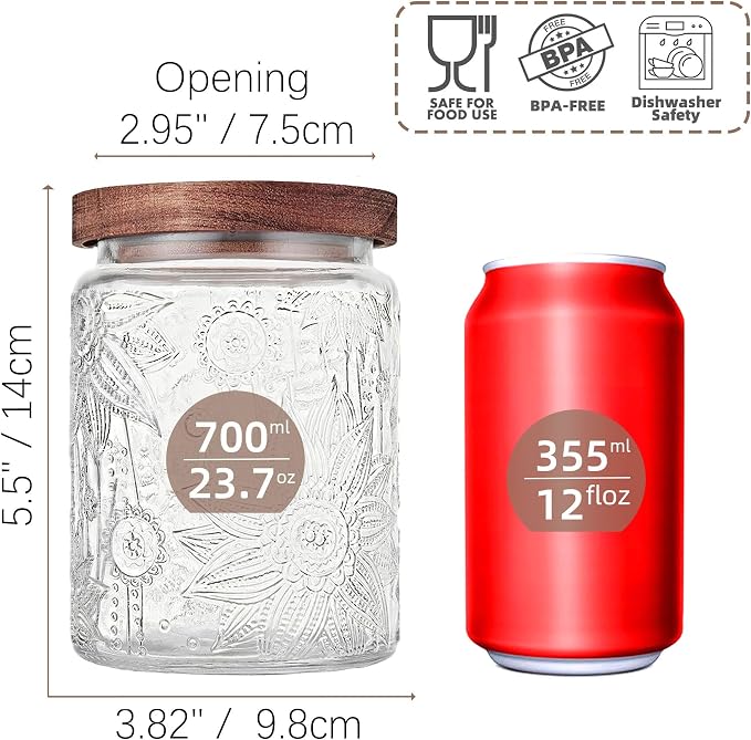 Custde 23.7 fl oz Vintage Glass Jar - Image 2