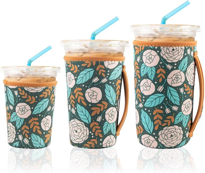 KJQJLY 3 Pack Reusable Iced Coffee Sleeves by KJQJLY