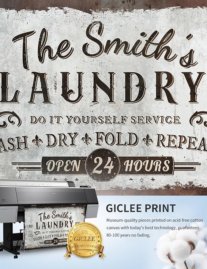 IPIC - Personalized Laundry Room Sign, Custom Large Canvas Wall Art - Image 6