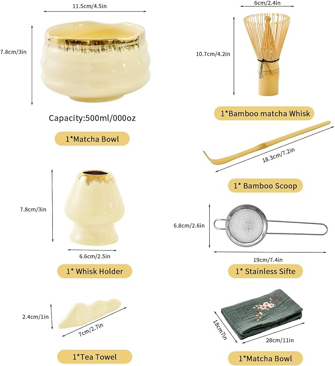 XiaoQuilismic-Matcha Whisk Set: Bamboo blender, matcha bowl, cute stand - Image 7