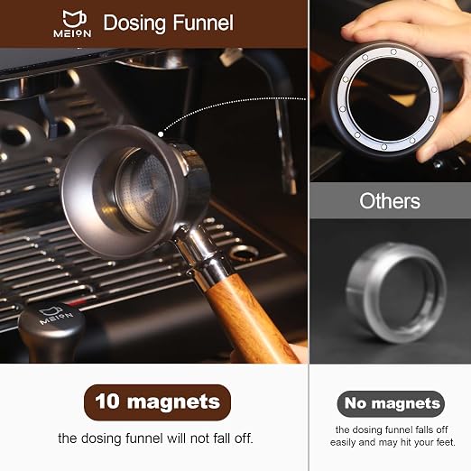MEION Dosing Funnel, Magnetic Espresso Dosing Funnel Coffee Funnel, Espresso - Image 2