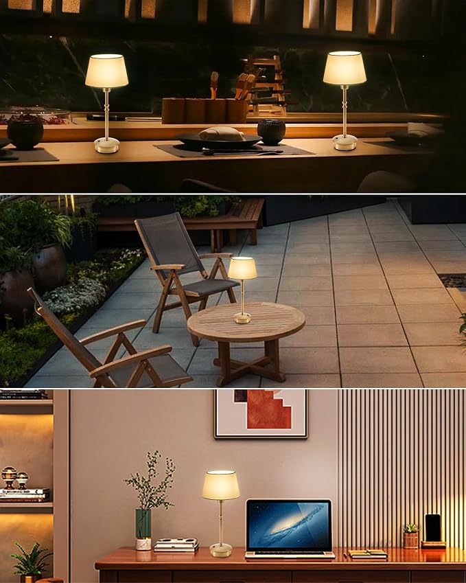 UMEXUS Cordless Lamp Rechargeable Table Lamps, 5000mAh Battery Operated Lights - Image 2