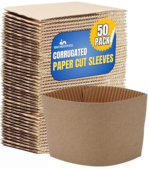 1InTheOffice Coffee Cup Sleeves, Corrugated Coffee Sleeves by 1InTheOffice