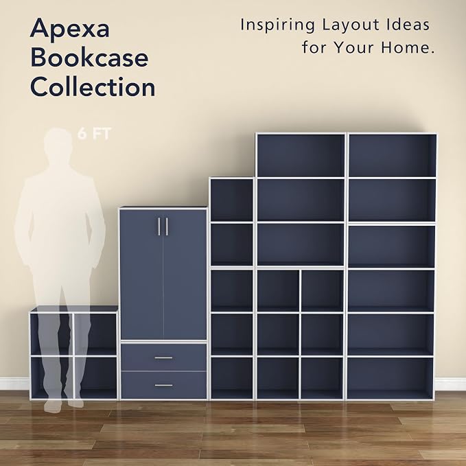 Homes: Inside + Out Apexa 3-Cube Storage Organizer Shelves, Stackable Wood - Image 11