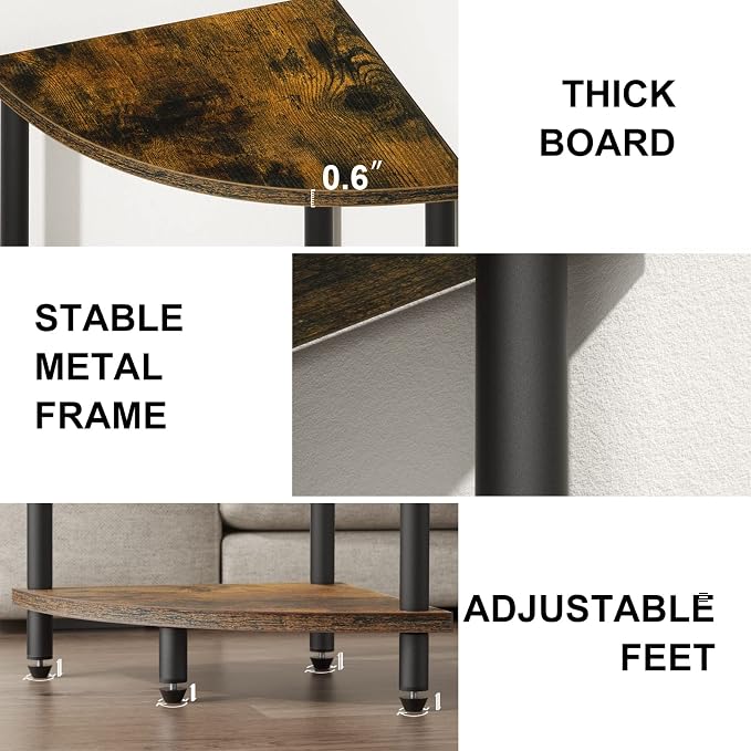 SRIWATANA 4-Tier Standing Corner Shelf, 42.9" Corner Shelf Stand - Image 5