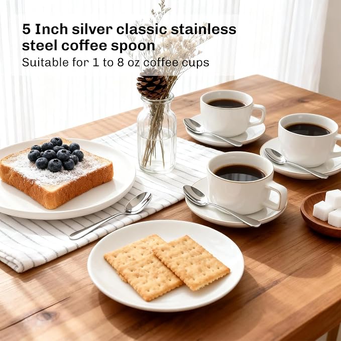 【6 PCS】 Demitasse Espresso Spoons, Stainless Steel Mini Coffee Spoons - Image 6