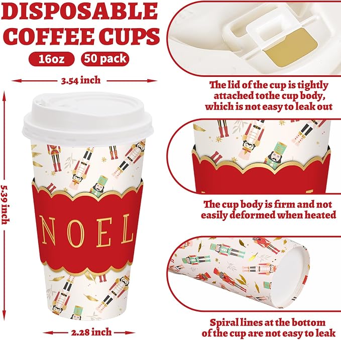 JarThenaAMCS 50Pcs Christmas Coffee Cups - Image 2
