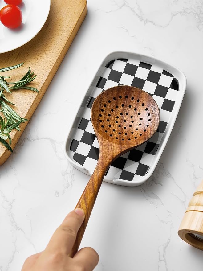 ABRUTY Spoon Rest for Stove Top, Ceramic Spoon Holder for Counter, Modern - Image 2