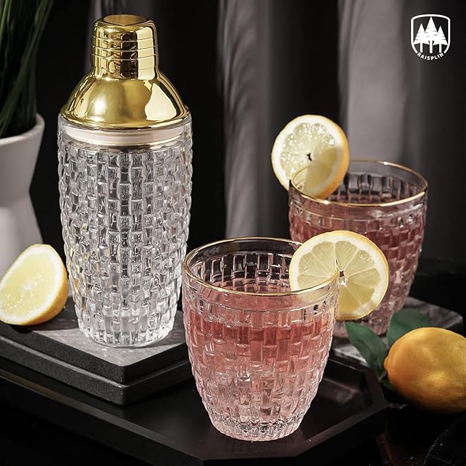 Glass Cocktail Shaker Set with Built-in Strainer - Image 6