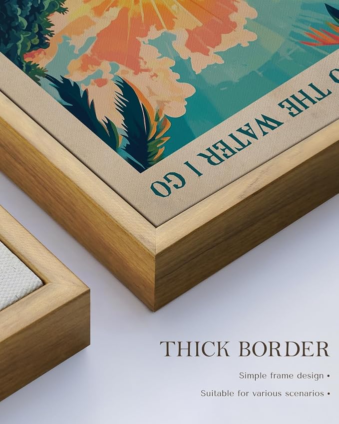 Inspirational Tropical Sunset Framed Wall Art, “And Into the Water I Go” “To - Image 4