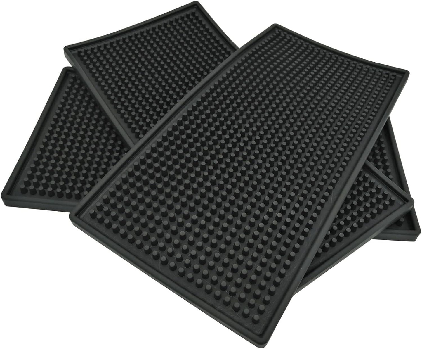 Reusable Bar Mat for Coffee Maker Mats, Countertop Spill Mats, 6" x 12" Black Dish Drying Mat