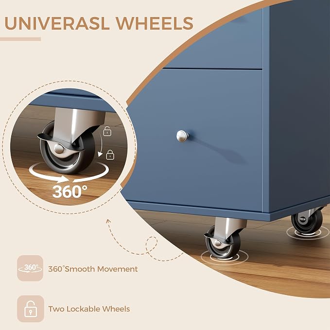JY QAQA 40" Kitchen Island Cart Furniture cart on Wheels Rolling Portable - Image 6