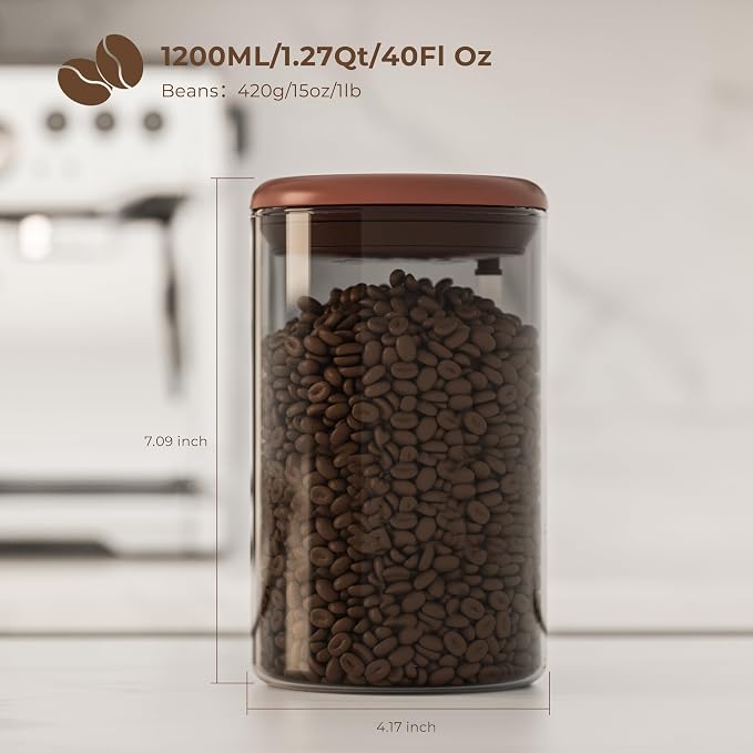 Amber Glass Coffee Canister 2-Pack - Image 3