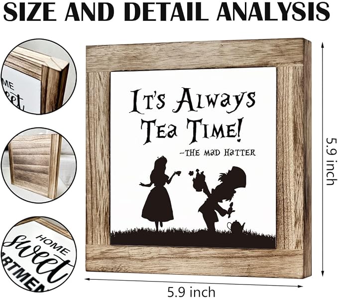 Wooden Box Signs for Home Decor, Farmhouse Wood Sign, Decorative Wooden Table - Image 2