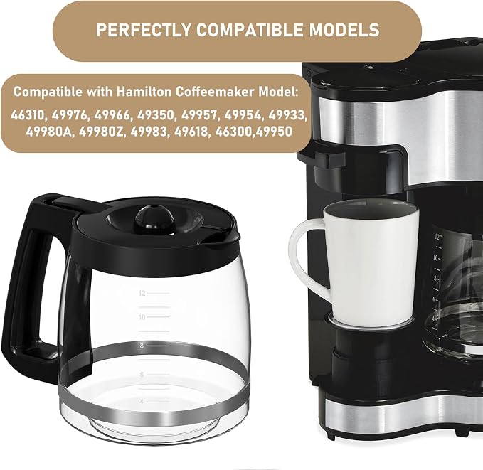 12-Cup Coffee Maker Glass Carafe Replacement Compatible - Image 2