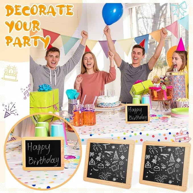 Chinco 12 Pcs Small Slate Chalkboard Mini Chalk Board - Image 6