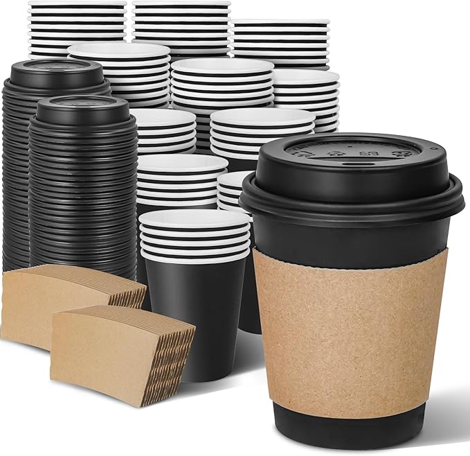 Ginkgo 8 oz Disposable Paper Coffee Cups by HOME
