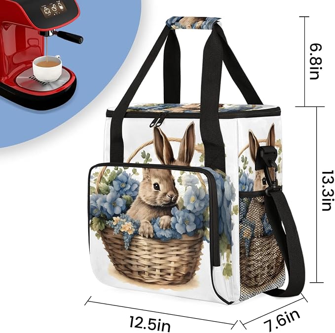 Easter Bunny Coffee Maker Carring Bag, Large Insulated Storage Organizer Case - Image 2