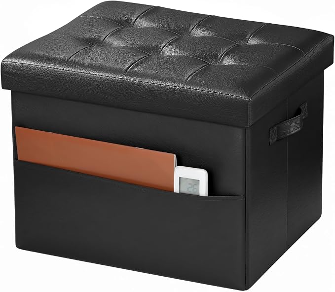 Bsketa Storage Ottoman Foot Rest Stool, Small Leather Storage Ottomans Bench by Bsketa