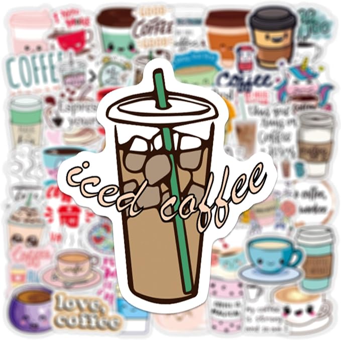 Cute Coffee Cup Stickers, Funny Coffee Accessorise Decals - Image 8