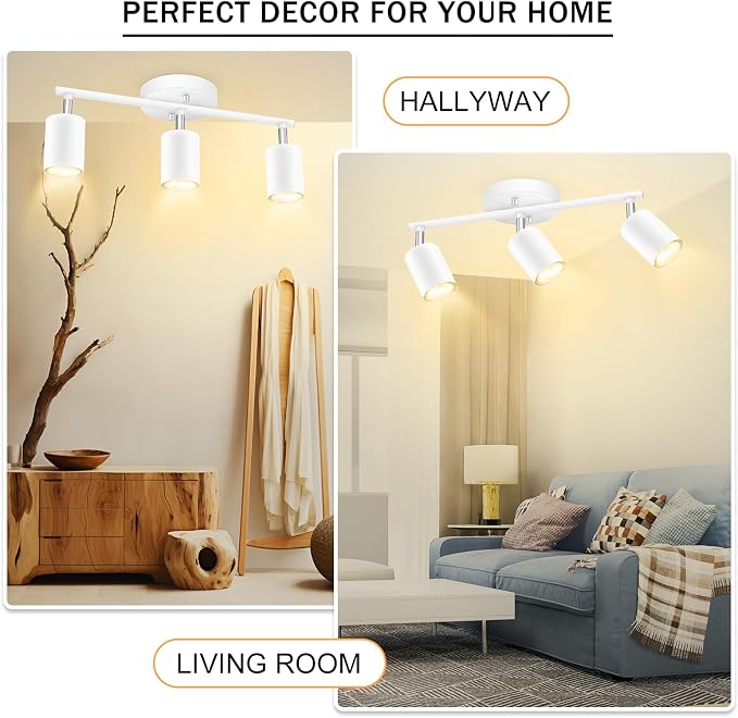 BoostArea LED 3 Light Track Lighting Kit, Flexibly Rotatable Light Head - Image 6