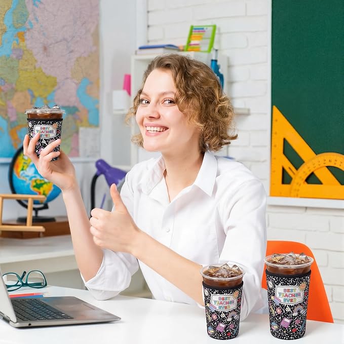 FoldTier 3 Pcs Teacher Appreciation Gifts Teachers Cup Sleeves Iced Coffee - Image 5