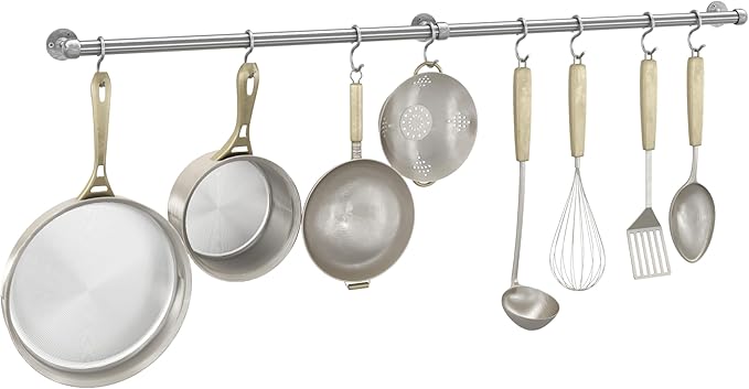 ROTHLEY Hanging Pot Rack Hanger: 39.4 Inch Stainless Steel Pot and Pan Hanger by ROTHLEY