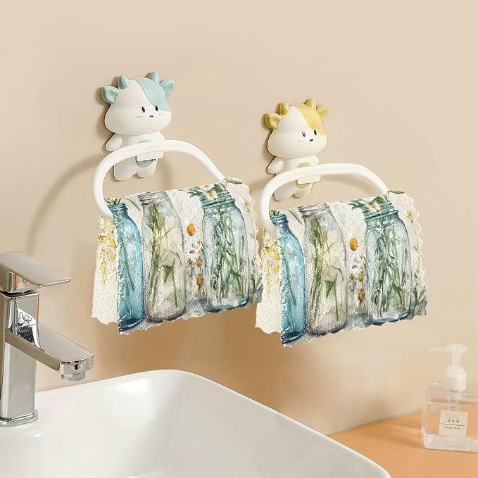ALAZA Kitchen Towels Spring Floral Jars Dish Towels Multipurpose Reusable Dish - Image 5