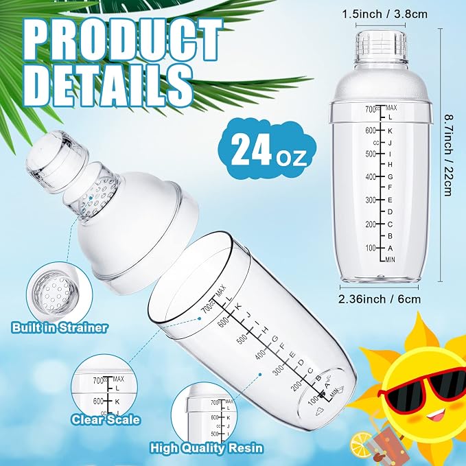 Lallisa 12 Pcs Plastic Cocktail Shaker Drink Mixer - Image 2