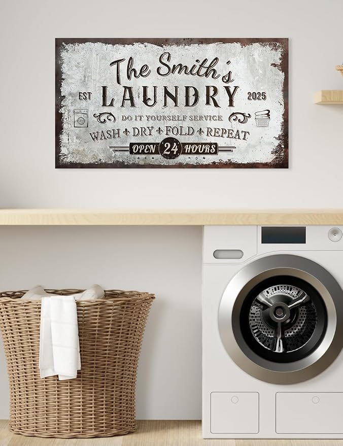 IPIC - Personalized Laundry Room Sign, Custom Large Canvas Wall Art - Image 3