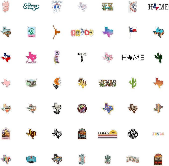 100Pcs Texas Stickers for Water Bottle and Laptop - Image 4