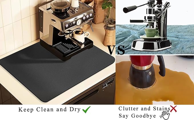 Coffee Mat for Countertops, Coffee Bar Accessories Fit Under Coffee Maker - Image 5
