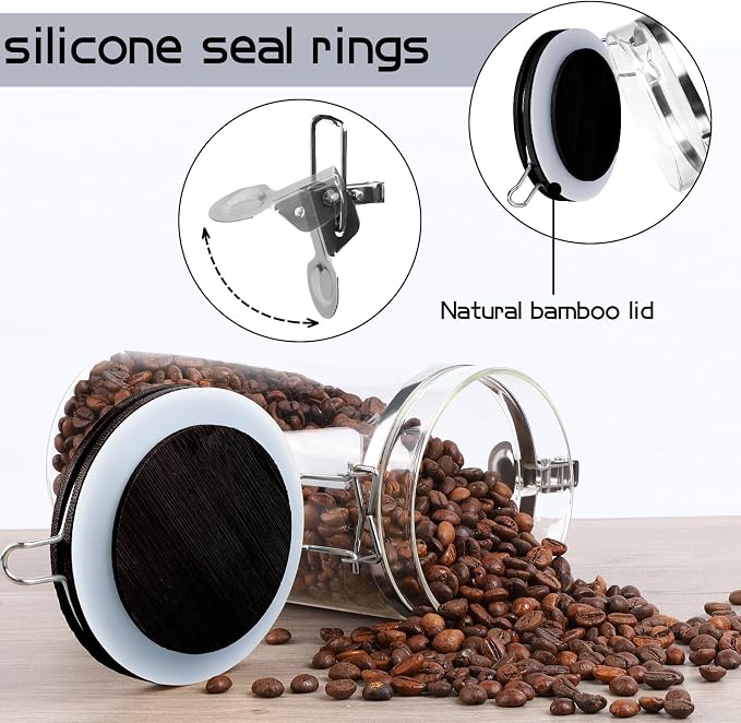 3 x 54 oz Glass Coffee Bean Storage Container - Image 4